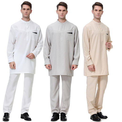 穆斯林男士衣裤套装礼拜服 ，套头衫 西装裤腰（ZM814） 商品图3