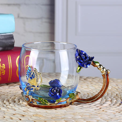 新款珐琅彩居家创意彩色花茶日用水杯 商品图4