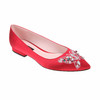 sheme 婚鞋系列 女士刺绣蝴蝶平底单鞋  红色 商品缩略图2