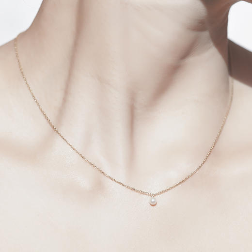 YIN「莹」暖金珍珠系列18K金AKOYA珍珠项链 商品图5