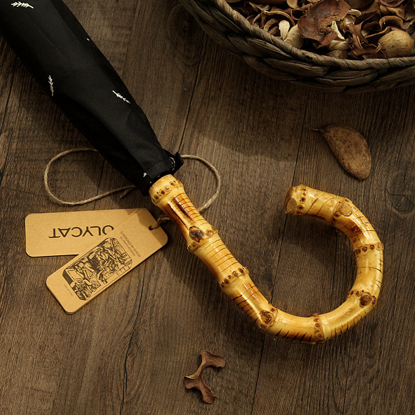 「复古滕竹弯柄加大雨伞」OLYCAT防风长柄自动直骨男士商务双人雨伞