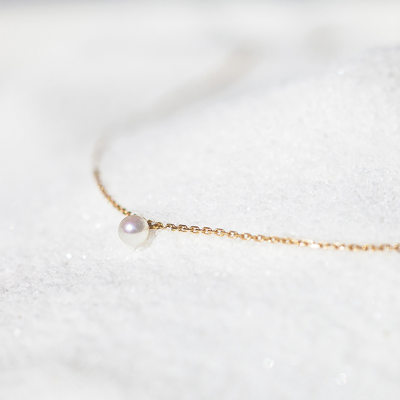 YIN「莹」暖金珍珠系列18K金AKOYA珍珠项链