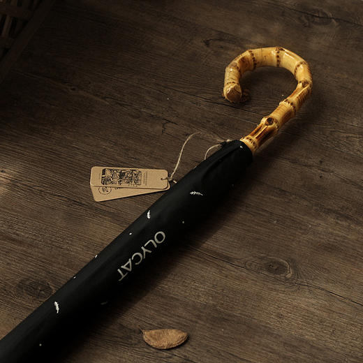 「复古滕竹弯柄加大雨伞」OLYCAT防风长柄自动直骨男士商务双人雨伞 商品图1