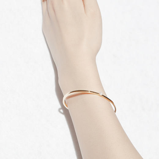 YIN「莹」暖金珍珠系列18K金AKOYA珍珠手镯 商品图5