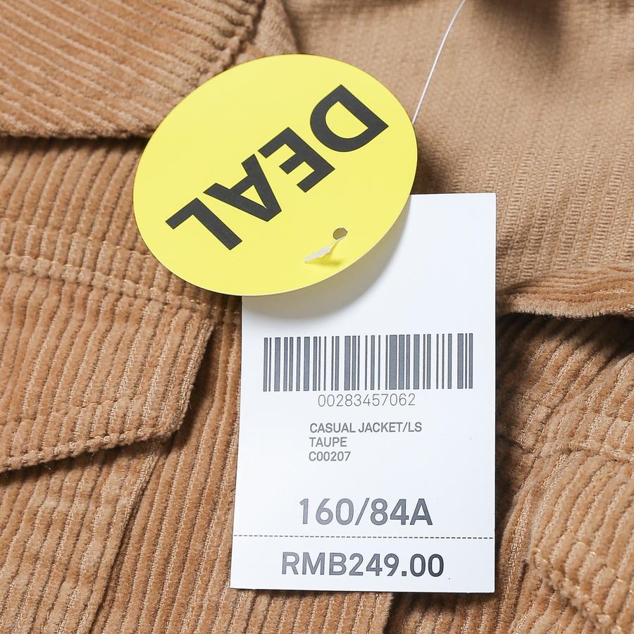 女士休闲时尚百搭简约优雅柔软亲肤灯芯绒外套a0227134