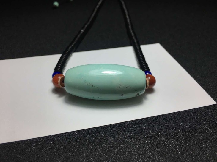 90269绿松石桶珠锁骨链