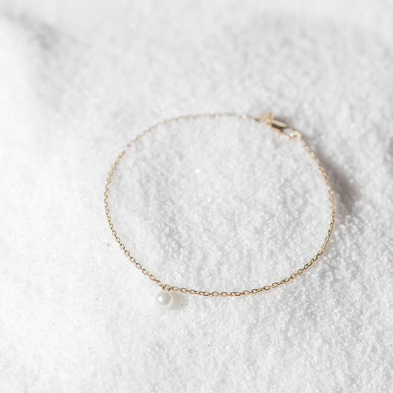 YIN「莹」暖金珍珠系列18K金AKOYA珍珠手链