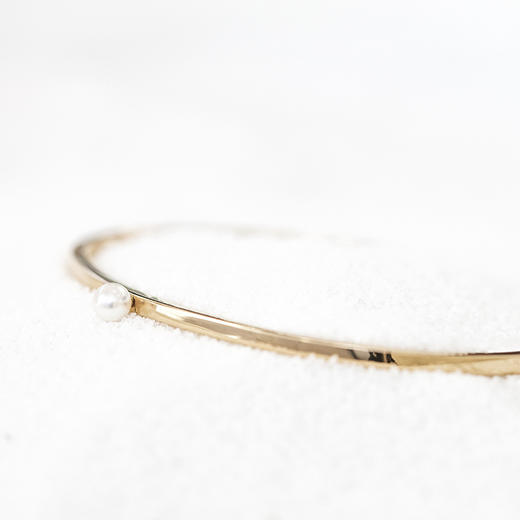 YIN「莹」暖金珍珠系列18K金AKOYA珍珠手镯 商品图6