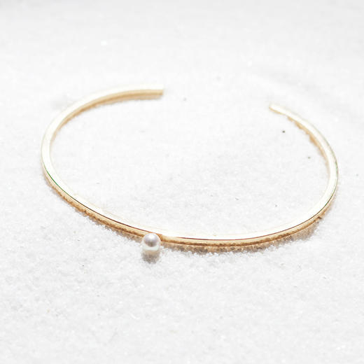 YIN「莹」暖金珍珠系列18K金AKOYA珍珠手镯 商品图7