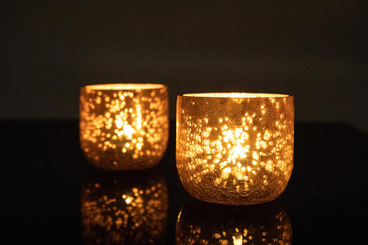 她乡悦品-金银星光裂纹玻璃蜡烛杯 (2款) Gold/Silver Crackled Glass Candle Holder 商品图9