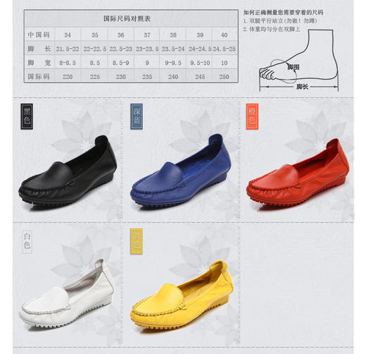 信诺 真皮舒适女鞋 经典款浅口豆豆鞋   2287-1 商品图3