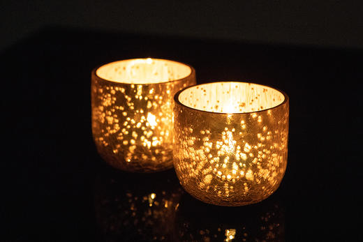 她乡悦品-金银星光裂纹玻璃蜡烛杯 (2款) Gold/Silver Crackled Glass Candle Holder 商品图10