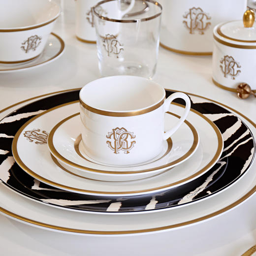 robertocavalli罗伯特卡沃利silkgold金色经典系列茶杯杯碟一杯一碟