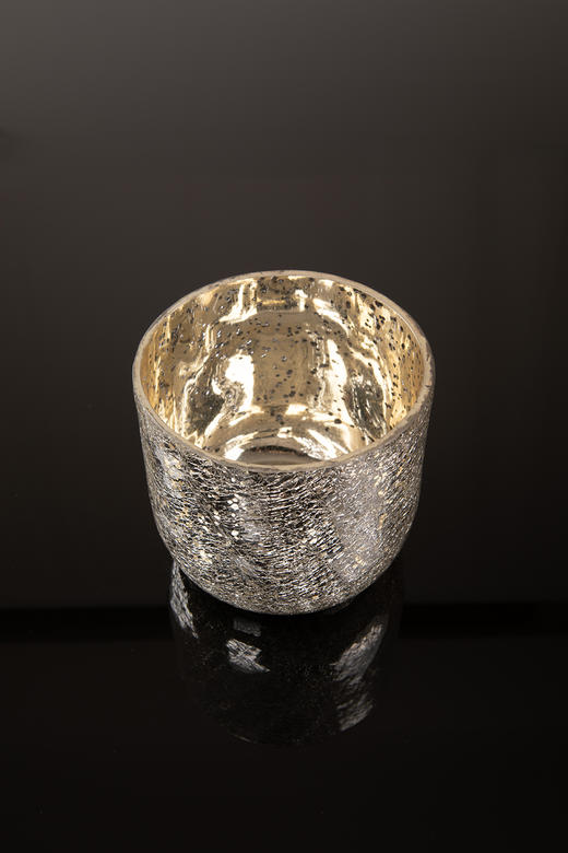 她乡悦品-金银星光裂纹玻璃蜡烛杯 (2款) Gold/Silver Crackled Glass Candle Holder 商品图3