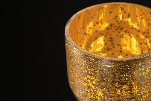 她乡悦品-金银星光裂纹玻璃蜡烛杯 (2款) Gold/Silver Crackled Glass Candle Holder 商品图2