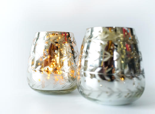 她乡悦品-金银星光玻璃蜡烛杯 (2款) Gold and Silver Starlight Glass Candle Holder 商品图0