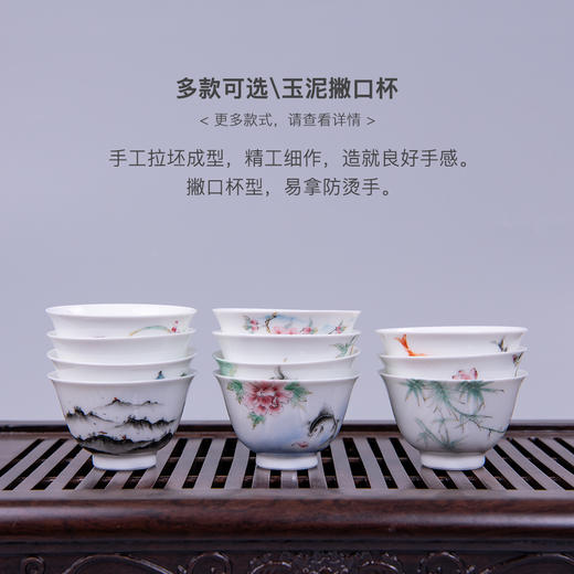 永利汇 景德镇手绘白瓷功夫茶杯单杯主人品茗杯陶瓷茶具 喝茶杯子 商品图3
