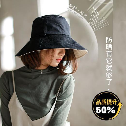 【双面戴渔夫帽 双层防晒 零透光】日系女渔夫帽 春夏百搭遮阳帽 商品图3