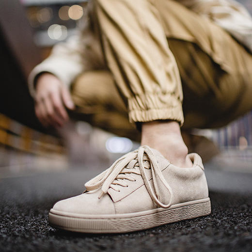 2019春季新款板鞋低帮休闲鞋真皮韩版潮流男鞋复古时尚百搭鞋子男gd