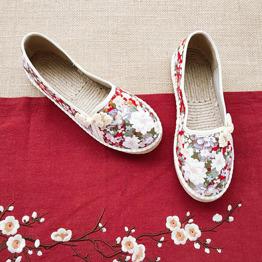 【买麻鞋，雅路人】防脚臭，春夏款雅路人手工千层底布鞋亚麻底民族风女鞋千层底布鞋女YQ-02 商品图3