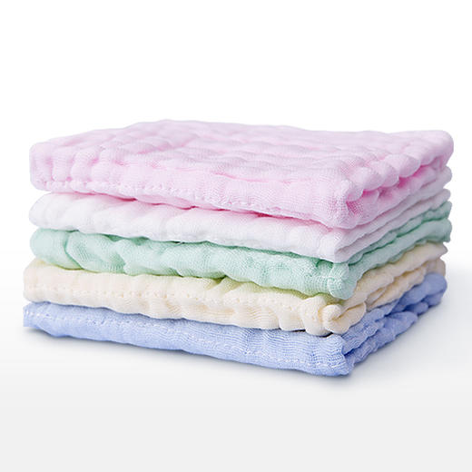 [KL]婴儿六层纱布方巾毛巾 5条 商品图0