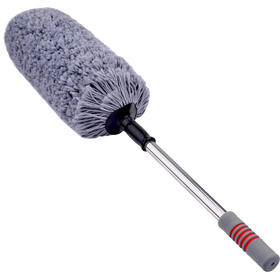 车用掸子 可伸缩圆形汽车掸子扫 洗车拖把 防勾丝款 防勾丝蓝灰色