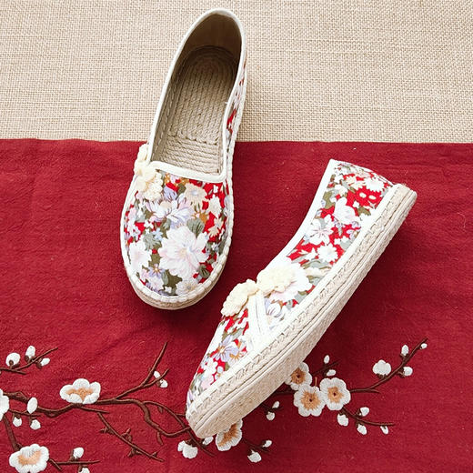 【买麻鞋，雅路人】防脚臭，春夏款雅路人手工千层底布鞋亚麻底民族风女鞋千层底布鞋女YQ-02 商品图5