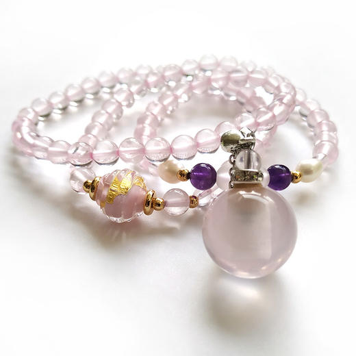 粉水晶 3圈扩香手链  精致婉约 滴精油 商品图4