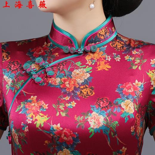 tzryb14新款春季定制真丝旗袍复古改良葫芦扣宴会主持旗袍