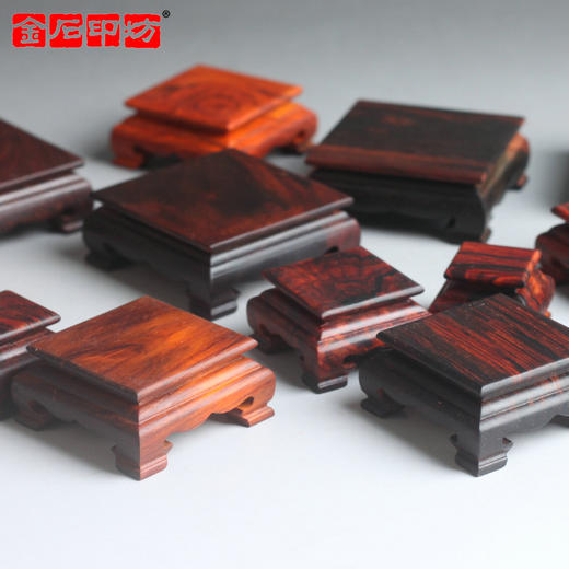 金石印坊 古典方形酸枝木印章底座  印石底座 手工艺品木托 4个型号可供选择 商品图4