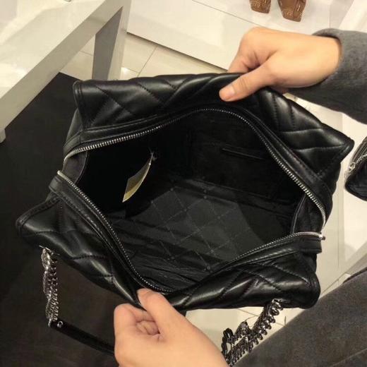 特价1680la现货michaelkorsmkkathy大号黑色斜挎包羊皮制成质感超好