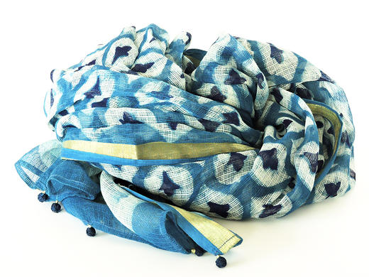 她乡悦品-金边丝绵印花围巾（3款）Gold Edge Silk Cotton Print Scarf 商品图1