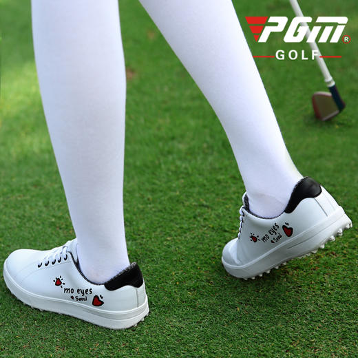 2019新品！高尔夫球鞋 女士防水鞋子 韩风设计 百搭小白鞋 软超纤 商品图2