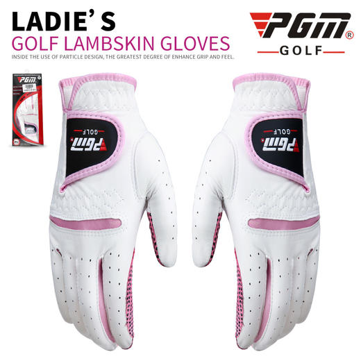 PGM 高尔夫手套 女士进口羊皮手套 左手双手 真皮防滑型手套 商品图1