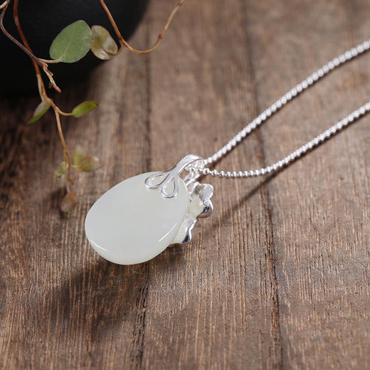 HBL-和田玉吊坠女复古民族风气质饰品S925纯银 TZW 商品图4