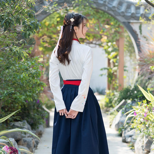 中国风明制古装改良汉服女绣花交领襦裙套装货号ys9138