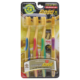 韩国NaNo软毛牙刷 GOLD黄金纳米细毛 抗菌护齿牙刷(一板4只)