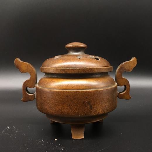 五福双耳铜香炉（回流） 商品图0
