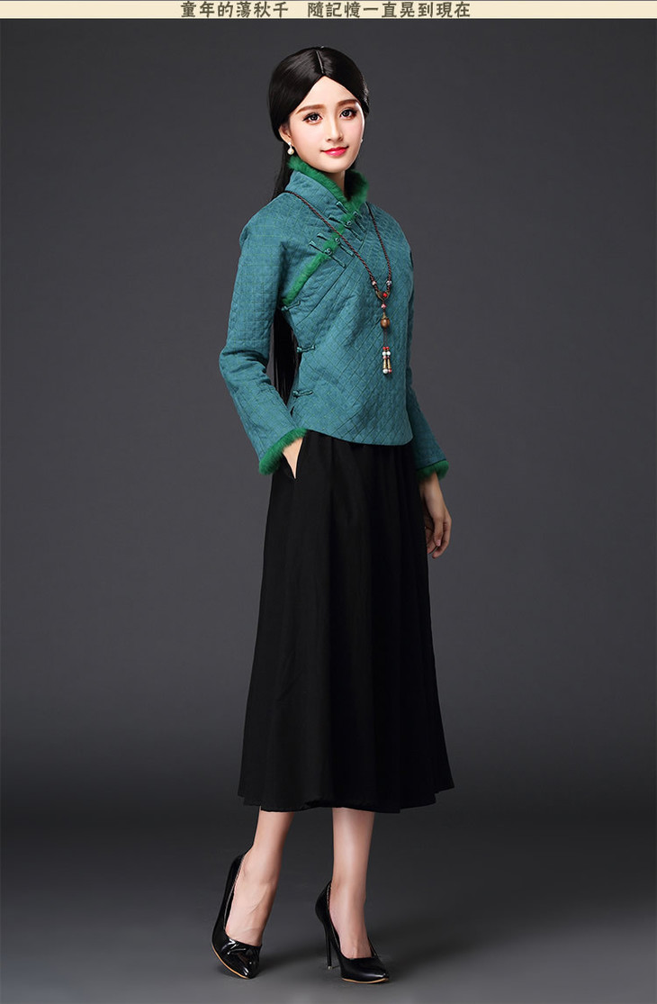 tjza16827唐装女士加厚旗袍套装tzw