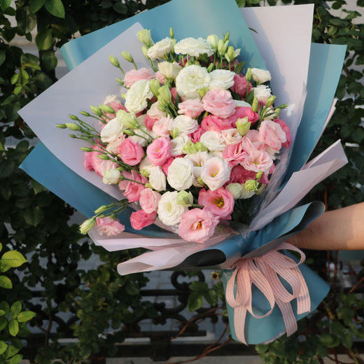 精品桔梗玫瑰混搭花束送女朋友老婆妈妈生日告白38妇女节女神节情人节