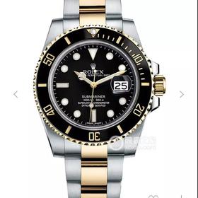 N劳力士间金黑水鬼v7 ，潜航者SUB型116613-LB-97203黑盘，克隆原版3135自动机械机芯,40毫直径，镀18k黄金/精钢，整个手表基于正品original原版开模的super copy