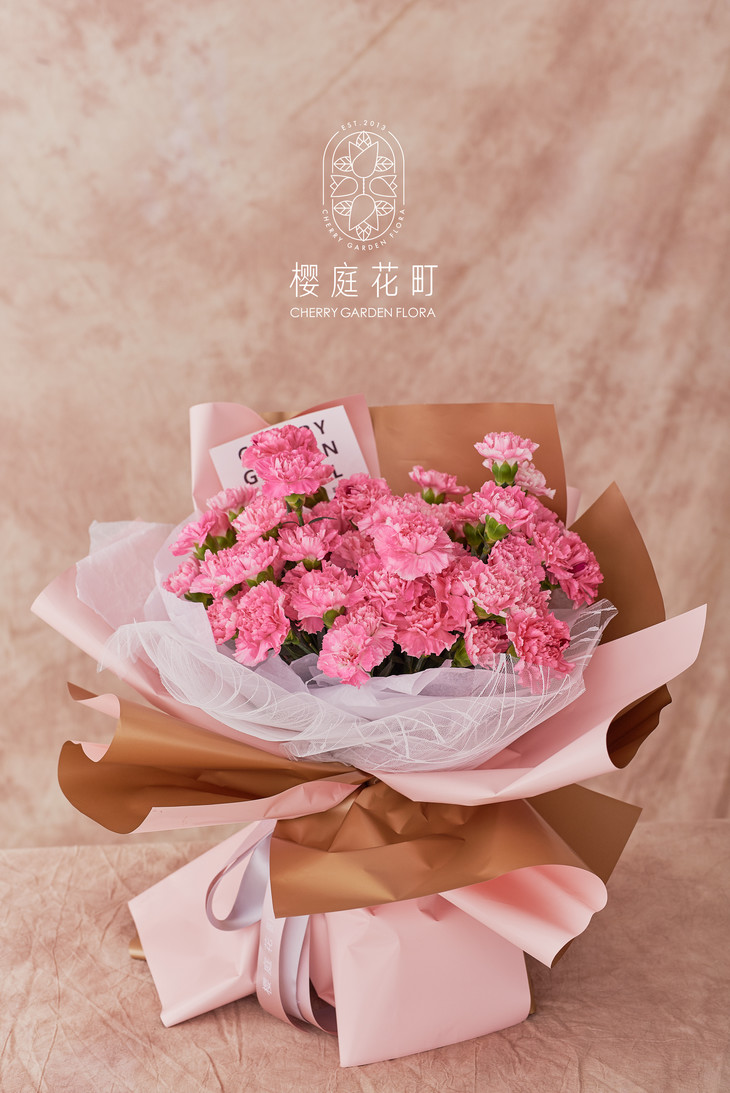 【高贵女神】优雅大气康乃馨粉金花束