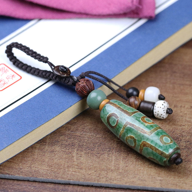 九眼天珠玛瑙钥匙扣挂件配饰 | 手工编织 结实挂绳