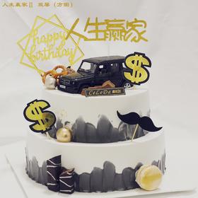 【优品系列】---【双层人生赢家】奔驰车模型--男士蛋糕