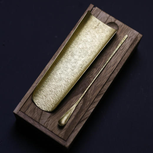 「手工锻打纯铜茶则」茶勺 茶铲 茶拨分茶器 黄铜紫铜 茶道配件 商品图1