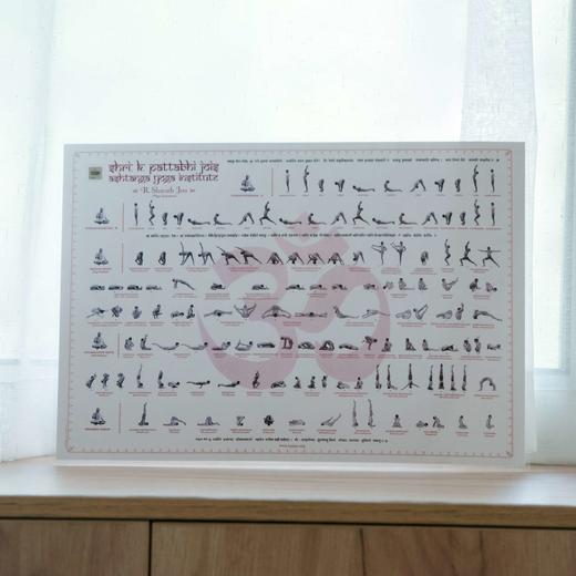 秒杀链接ashtanga阿斯汤加瑜伽挂图塑封一二级串联体式课堂编排