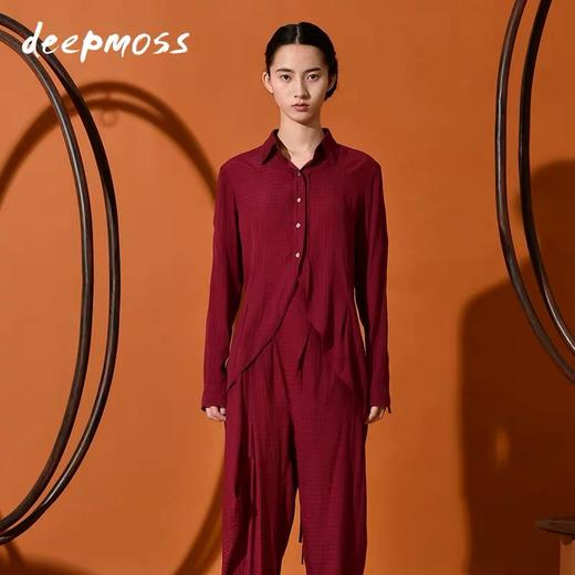 deepmoss 勃艮第红水泽感燕尾衬衫 dm19ssSH11A2 商品图1