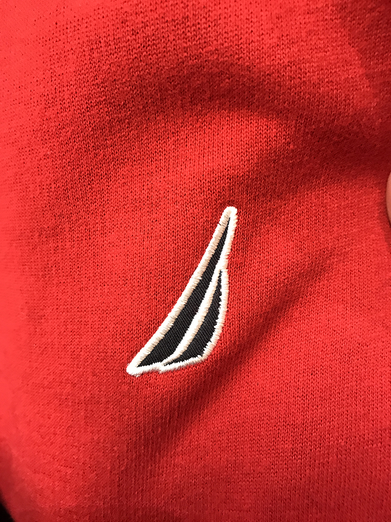 纽约大宝nautica诺帝卡男秋新款立领纯色logo加绒口袋长袖卫衣