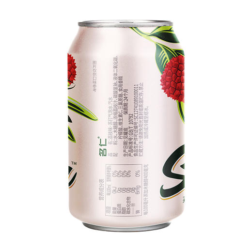 名仁苏打气泡水荔枝味气泡水0糖0脂肪330ml*24罐 商品图3