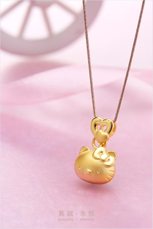 周大福珠宝hellokitty凯蒂猫爱心黄金吊坠r11403约178g